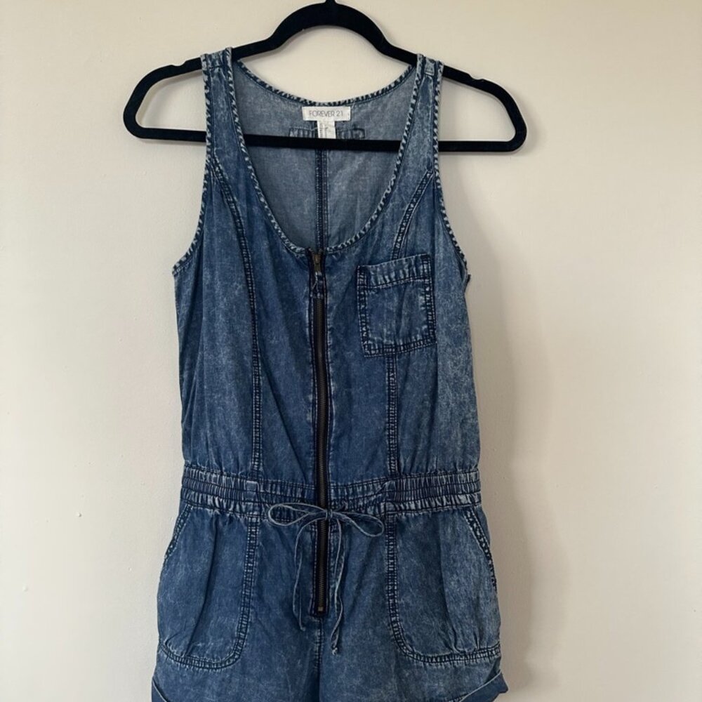 Forever 21, denim blue, summer romper, Size S